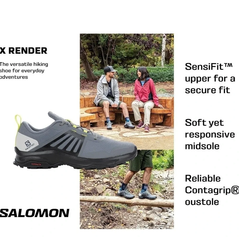 Salomon Men's X-Render Hiking Shoe Trail Runners in Quiet Shade SIZE 10